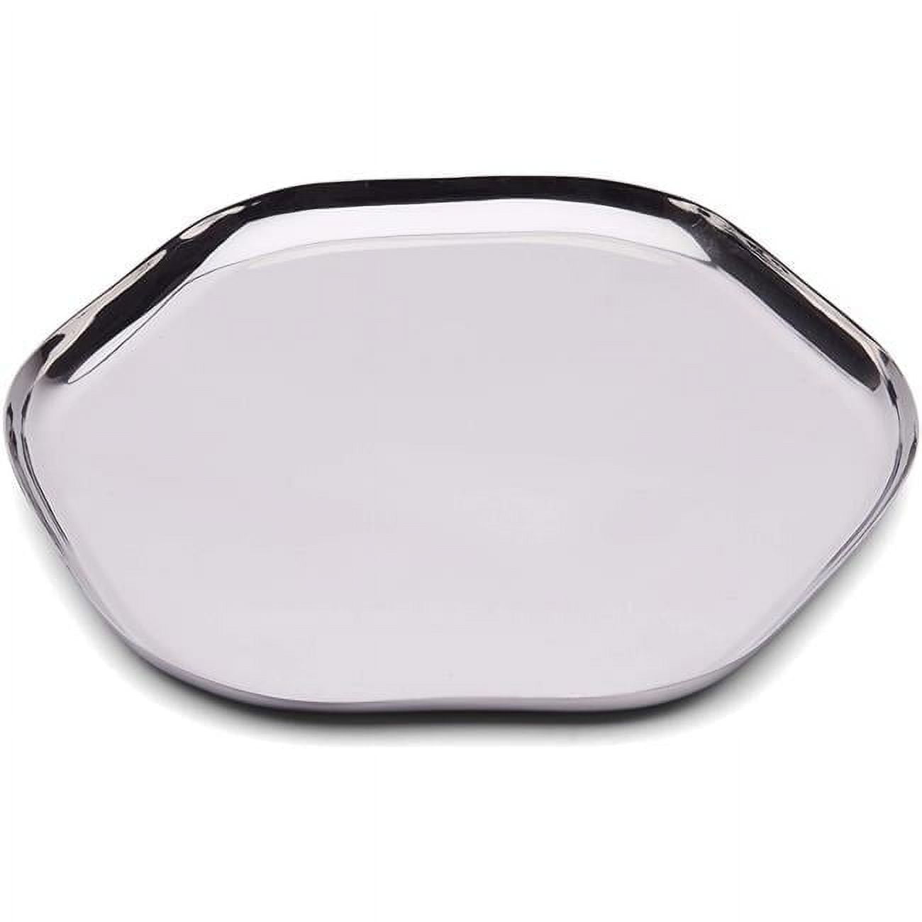 Leeber 72182 10 in. Stainless Steel Organic Shape Tray, Silver