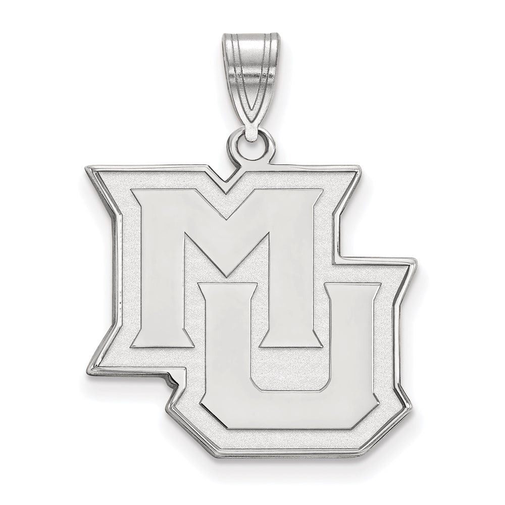 Sterling Silver LogoArt Official Licensed Collegiate Marquette University (MU) Large Pendant