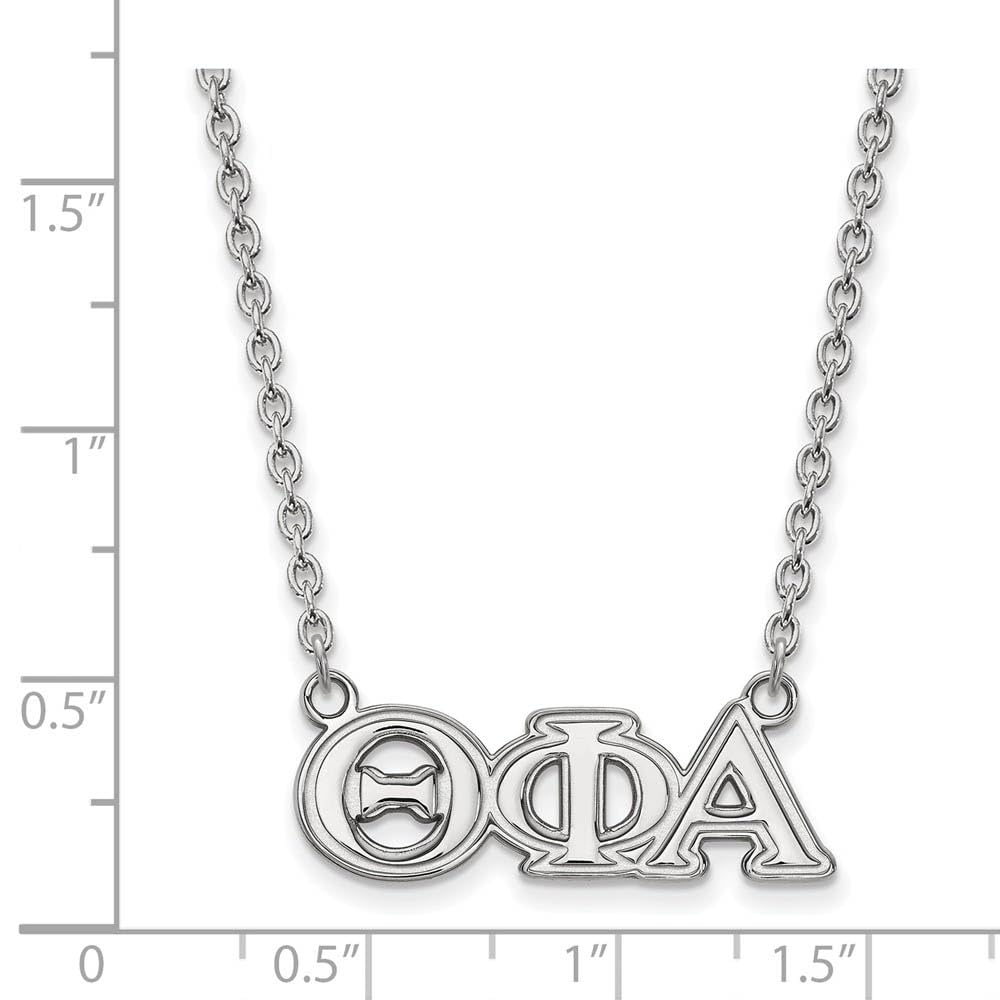 Sterling Silver 18in Official Licensed Greek Sororities Theta Phi Alpha (???) Medium Pendant w/ Necklace