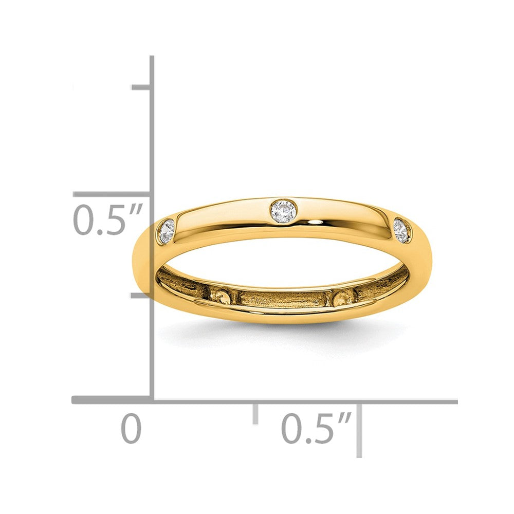 14k Polished Size 5 Bezel-set 1/10 carat Diamond Complete Eternity Band