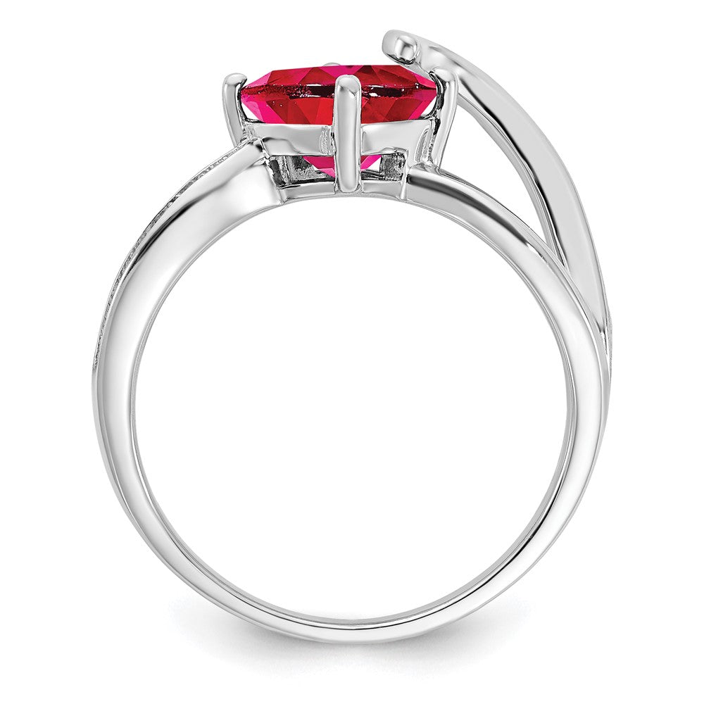 ANC Sterling Silver CR Ruby & Diamond Ring