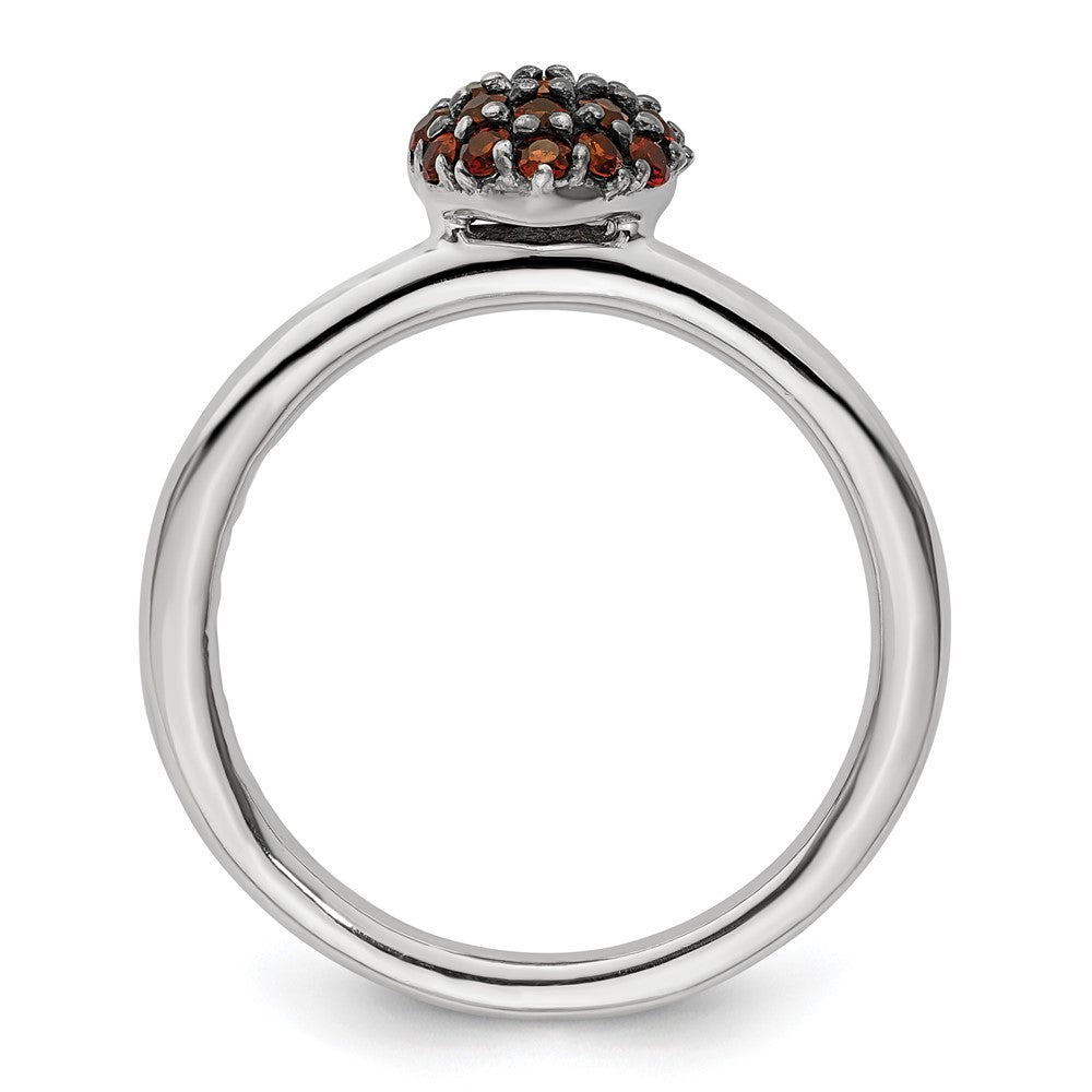 Sterling Silver Garnet Stackable Expressions Heart Ring