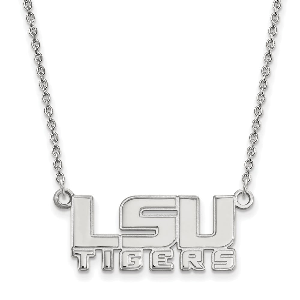 Sterling Silver Louisiana State Small LSU Tiger Necklace