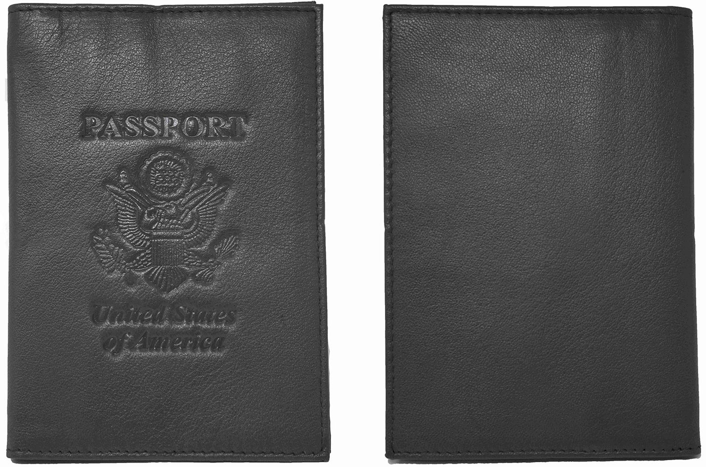 Genuine Cowhide Leather RFID-Blocking Passport Cover Case Holder & Wallet