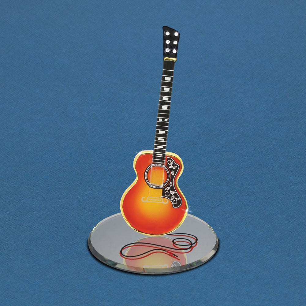 Glass Baron Cherry Acoustic Guitar Glass Figurine