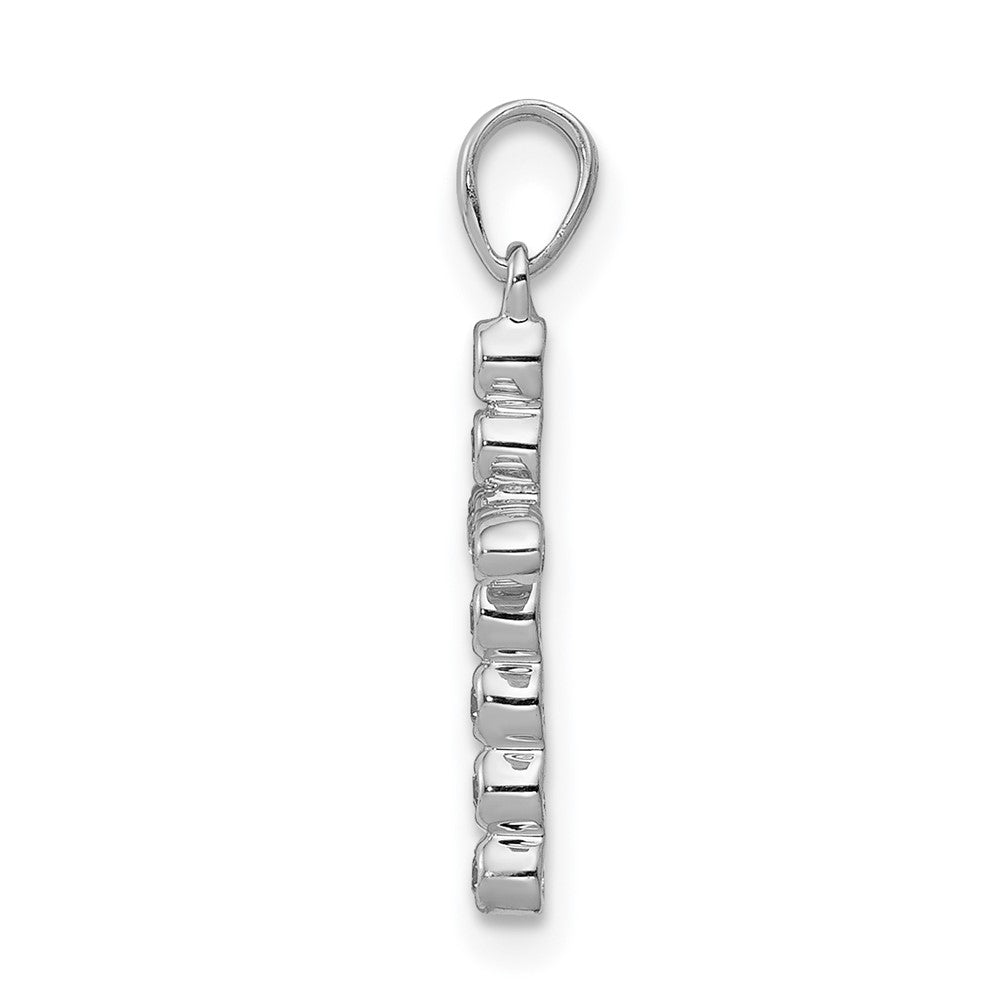 14k White Gold 1/10 carat Lab Grown Diamond VS/SI+ G+ Cross Pendant