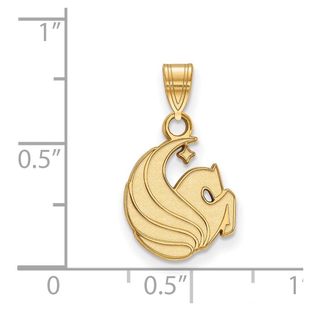 Sterling Silver Gold-plated LogoArt University of Central Florida Pegasus Small Pendant Q-GP026UCF