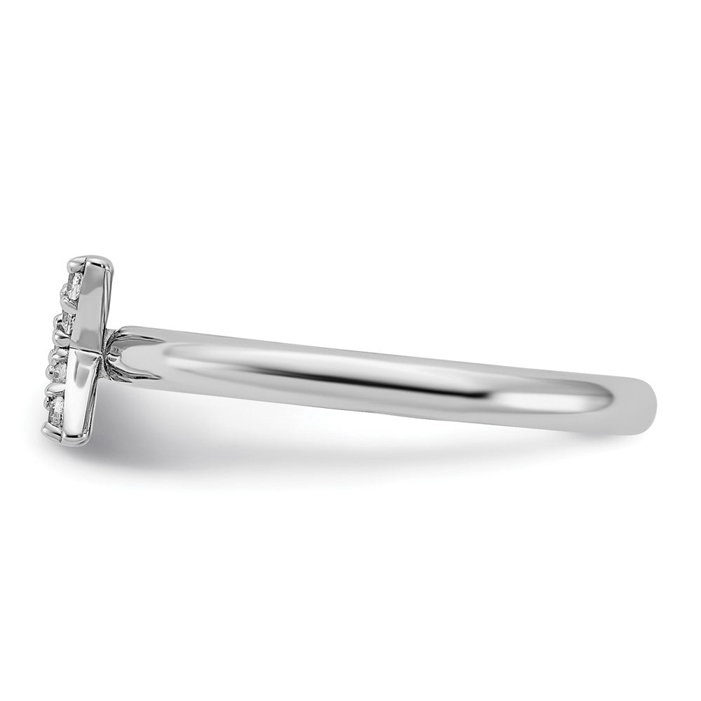Sterling Silver Stackable Expressions Rhodium-plated CZ X Ring Size -9