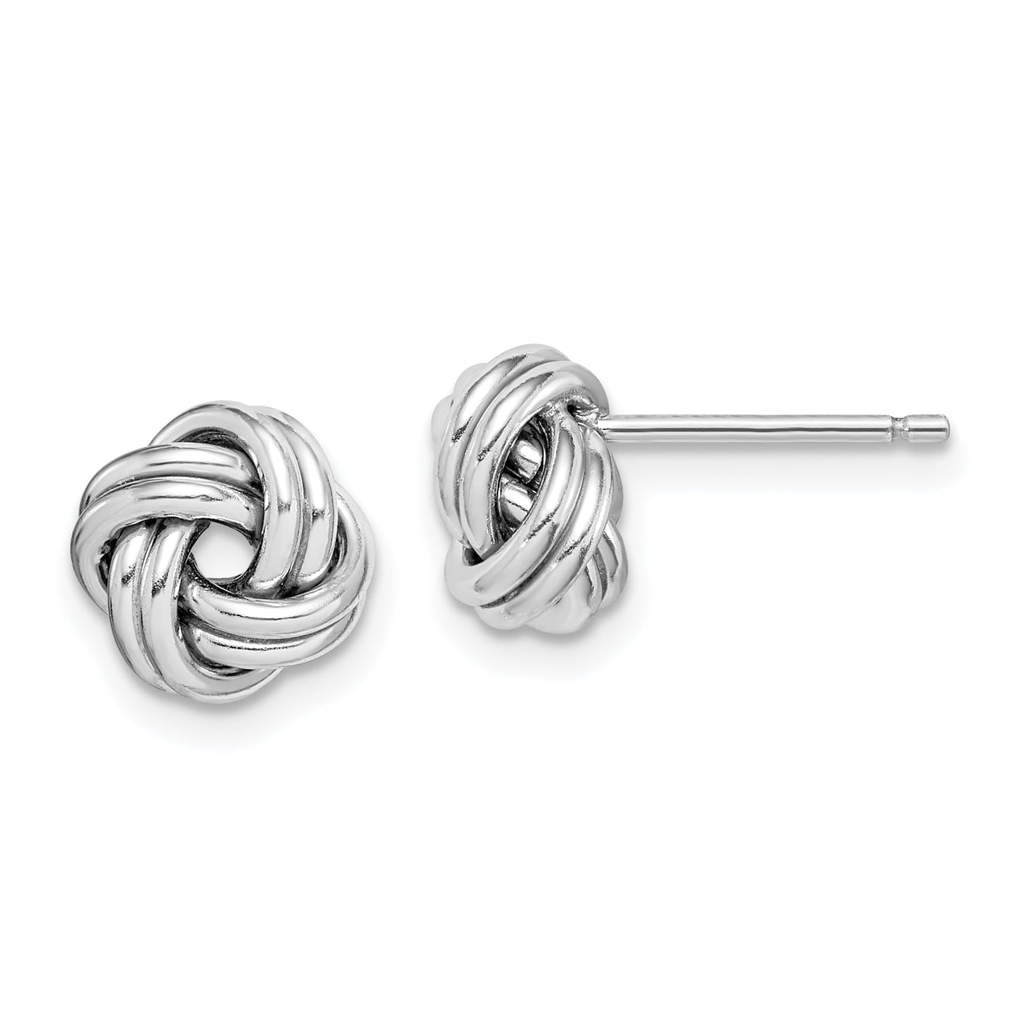 Primal Silver Sterling Silver Rhodium-plated Polished Love Knot Post Earrings
