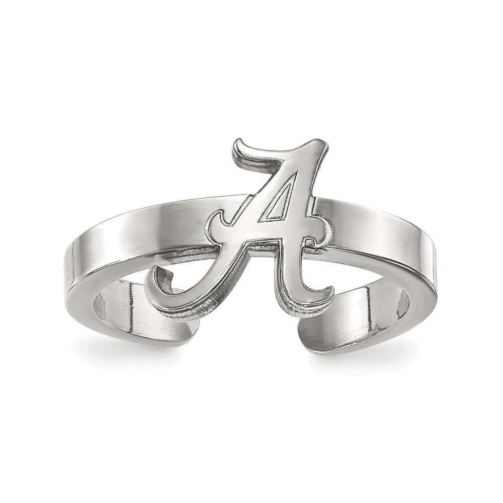 Sterling Silver Rhodium-plated LogoArt University of Alabama Toe Ring Q-SS029UAL