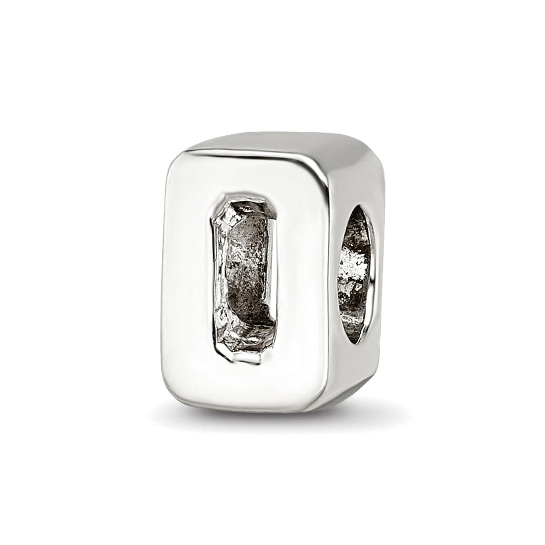 925 Sterling Silver Polished Reflections Numeral 0 Bead Charm Pendant Necklace 8.18x5.45mm Wide - Pendant for Women