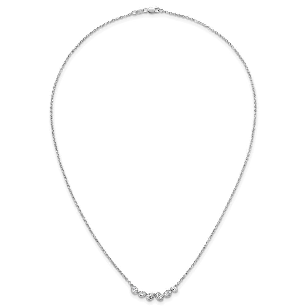 True Origin 14k White Gold 3/8 carat Lab Grown Diamond VS DEF 18 inch Fashion Bar Necklace