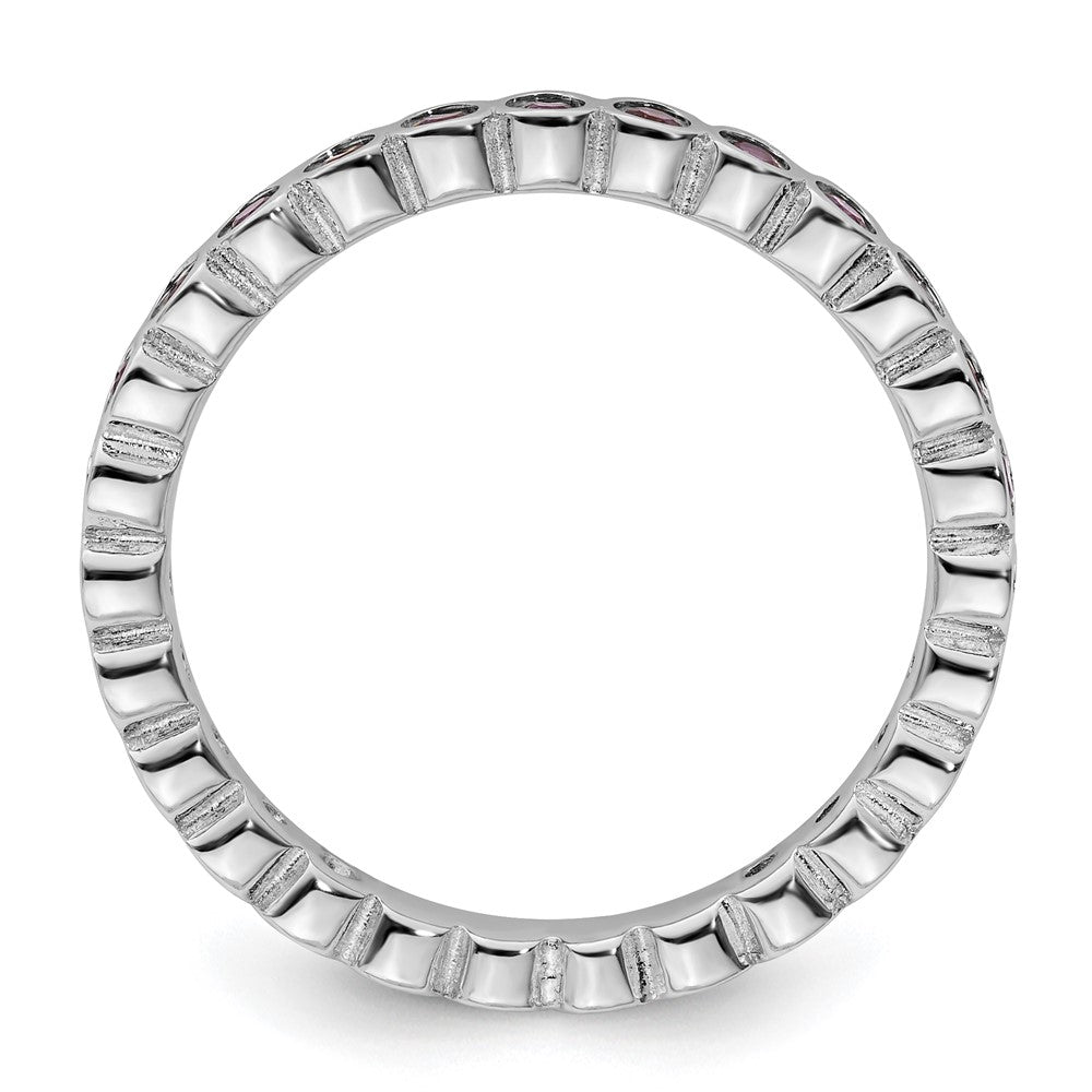 Sterling Silver Stackable Expressions Amethyst Ring Size -6