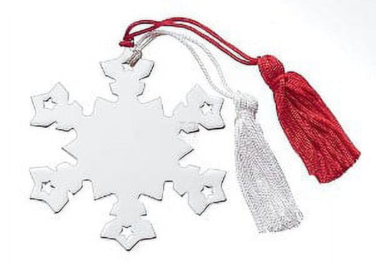 SNOWFLAKE ORNAMENT W/RED & WH