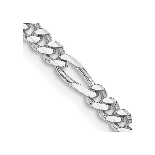 Sterling Silver Rhodium-plated 3.5mm Figaro Chain 28 Inches