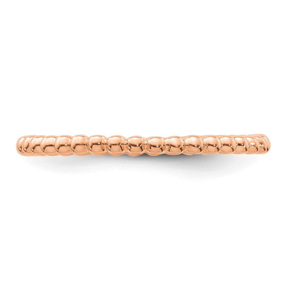 Sterling Silver Stackable Expressions Pink-plated Ring Size -6
