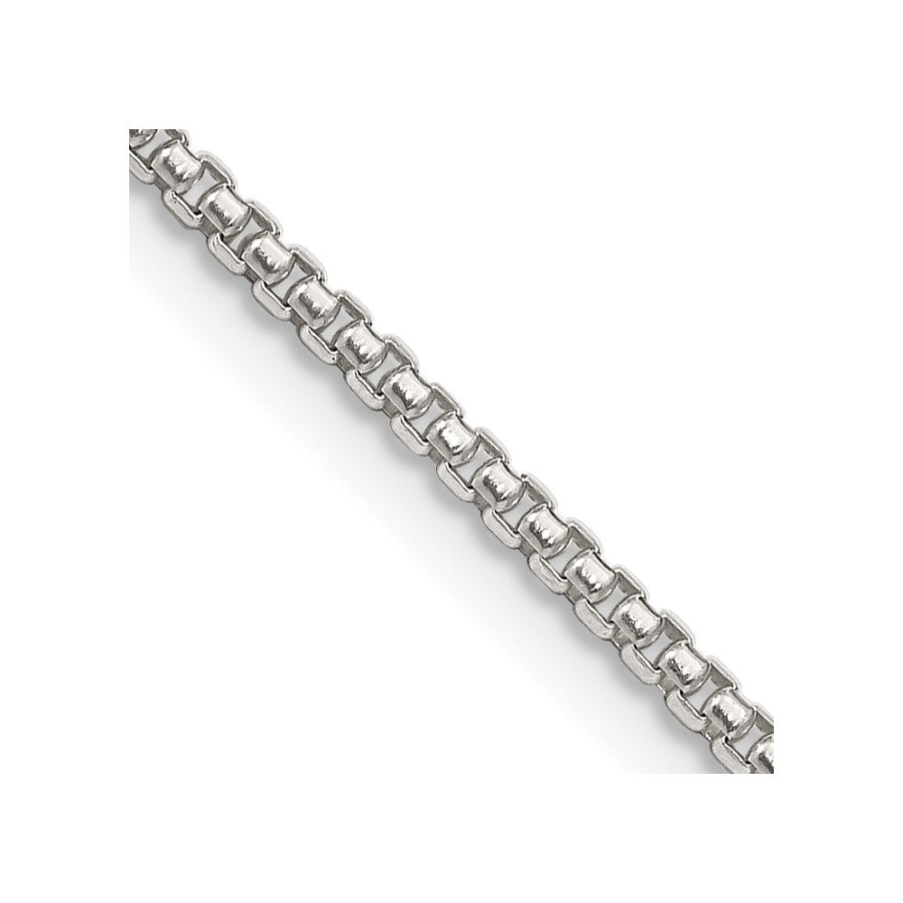 Sterling Silver 1.75mm Round Box Chain 22 Inches