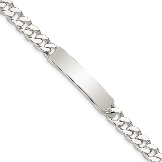 Sterling Silver 8inch Polished Engraveable Curb Link ID Bracelet 8 inches