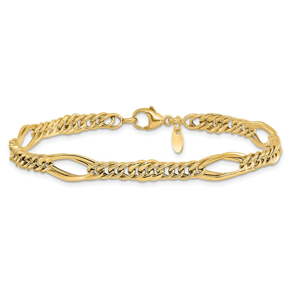 14k Polished Fancy Link Bracelet 7.5  inches