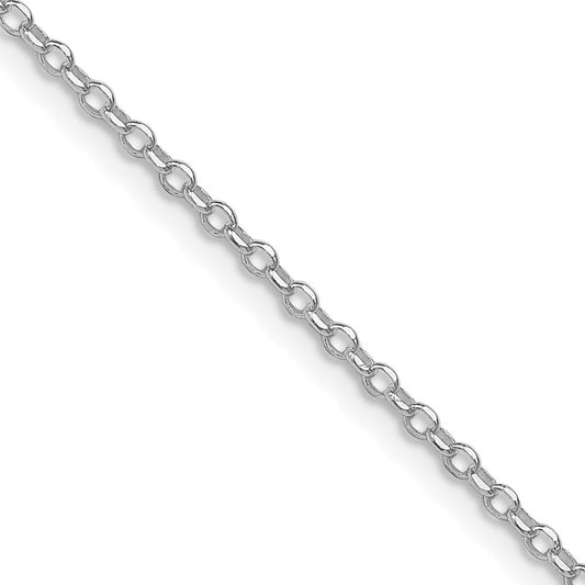Sterling Silver Rhodium-plated 1.75mm Diamond-cut Cable Chain