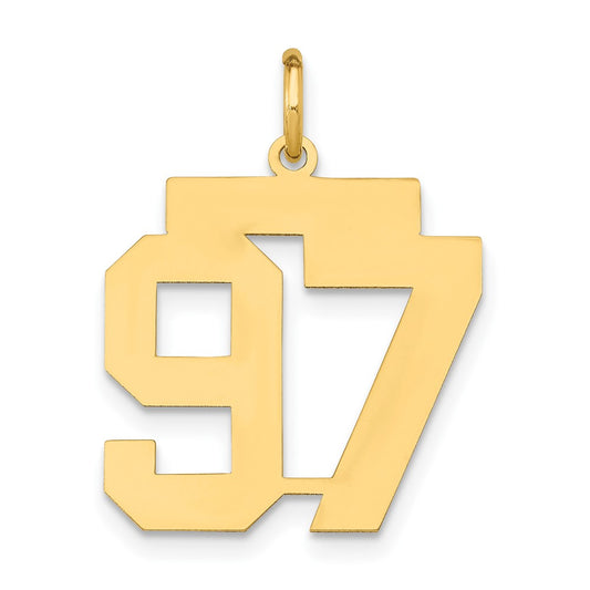 14k Medium Polished Number 97 Charm