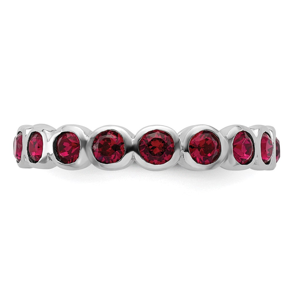 Sterling Silver Stackable Expressions July Crystal Ring Size -7