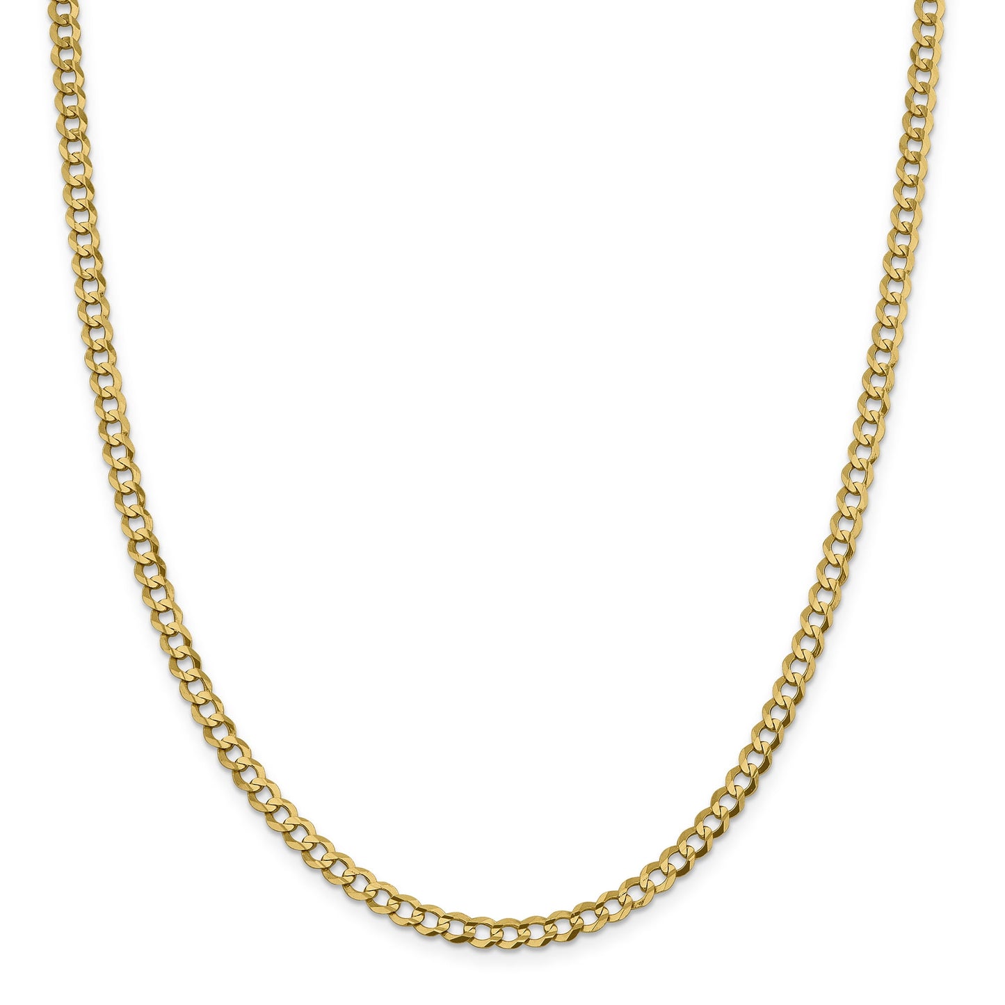 14K 16 inch 4.7mm Lightweight Flat Cuban with Lobster Clasp Chain
