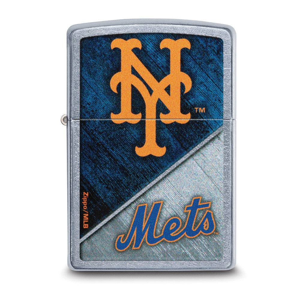 Zippo Street Chrome New York Mets Color Image MLB Lighter