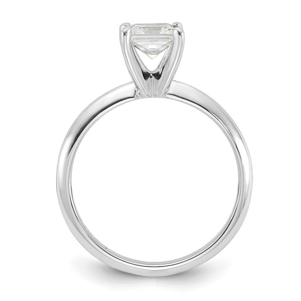 Sterling Silver Rhodium-plated 5.5mm Princess Cut Diamonore CZ Ring