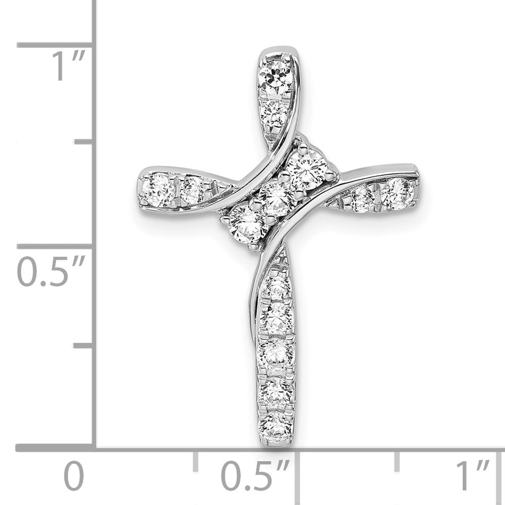 14k White Gold 1/2 carat Lab Grown Diamond VS/SI+ G+ Chain Slide Pendant