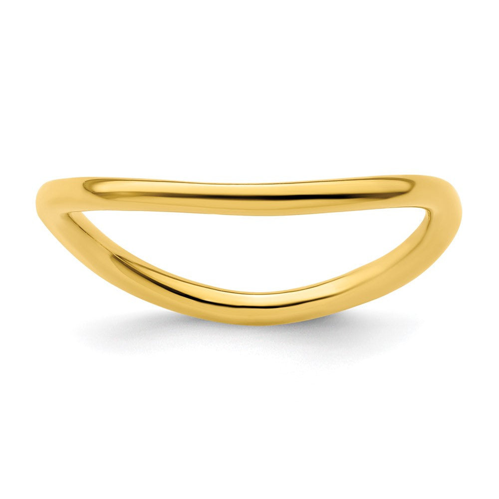 Sterling Silver Stackable Expressions Polished Gold-plate Wave Ring Size -8