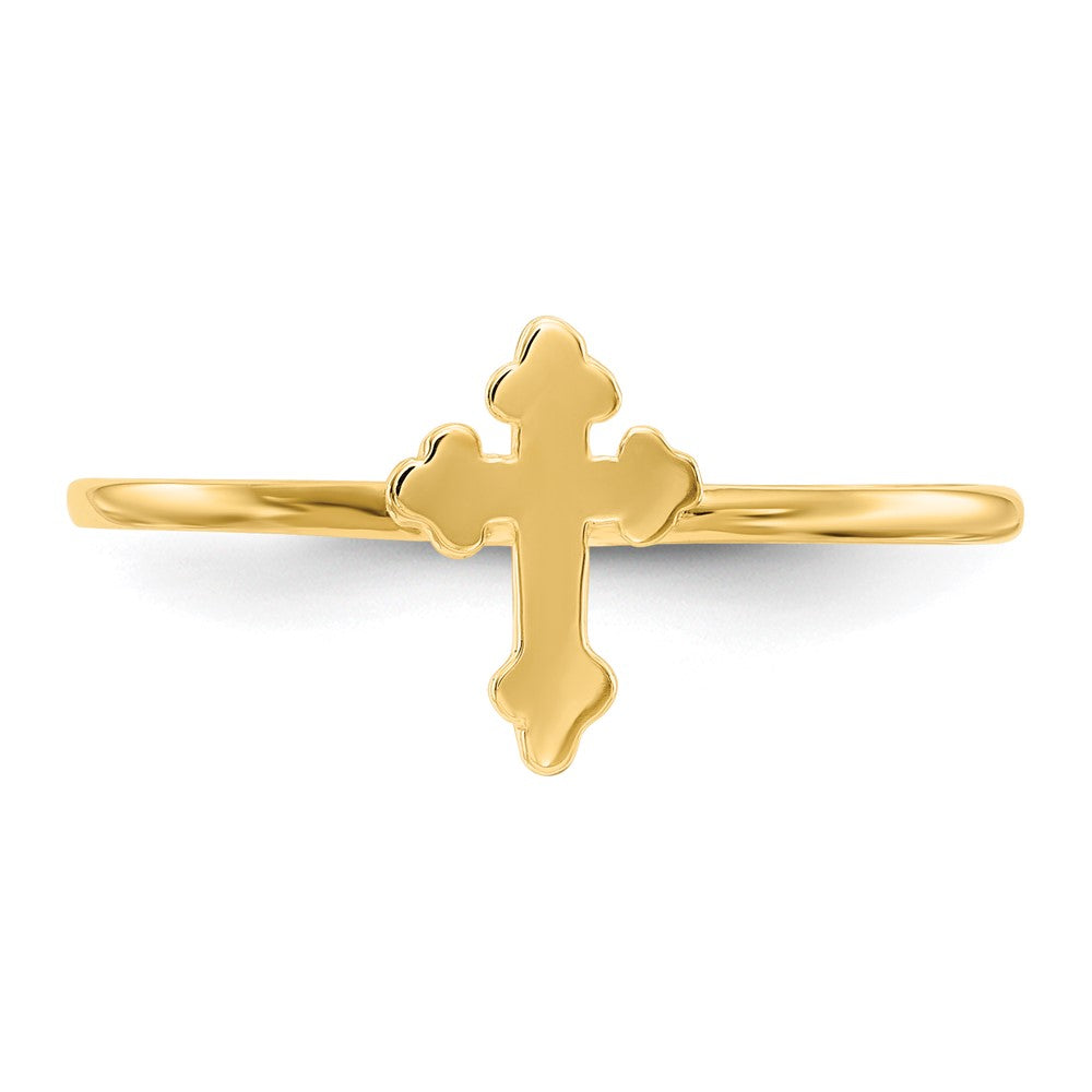 14k Polished Cross Ring Size 7