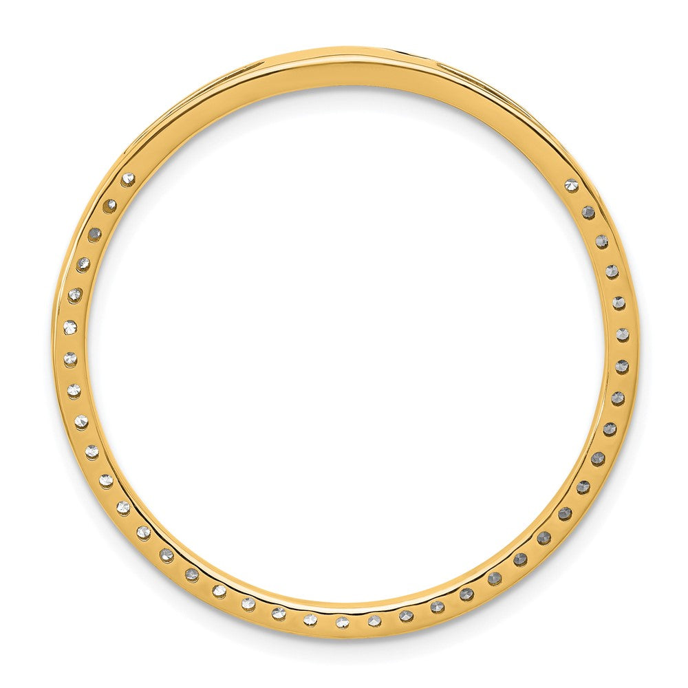 14k 1 carat Lab Grown Diamond VS+ F+ Circle Chain Slide Pendant