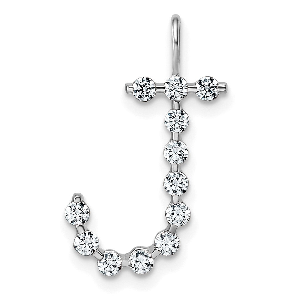 True Origin 14k White Gold 3/8 carat Lab Grown Diamond VS DEF Alphabet J Pendant