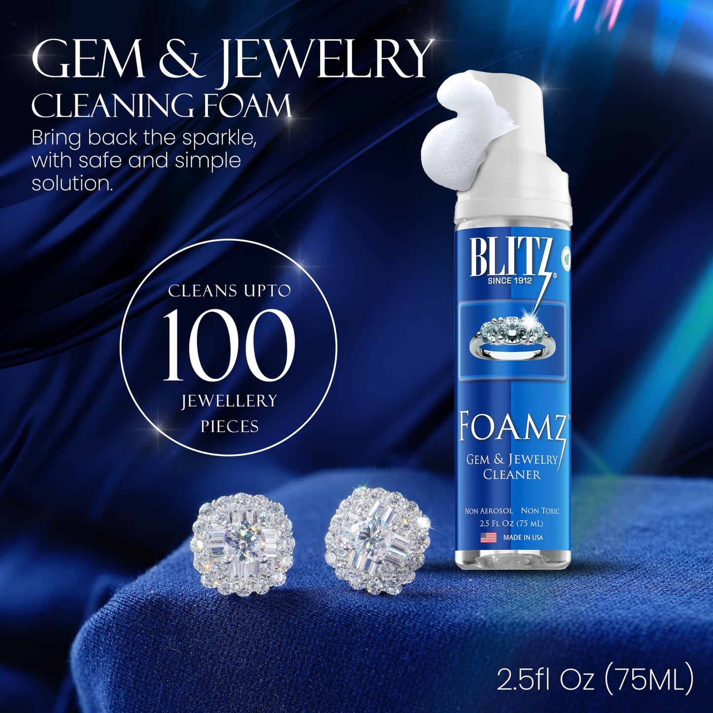 Foamz Gem & Jewelry Cleaner, 2.5 Oz