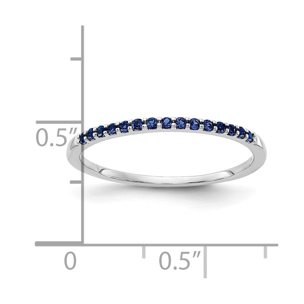 10K White Gold Blue Sapphire Band Size 6.75