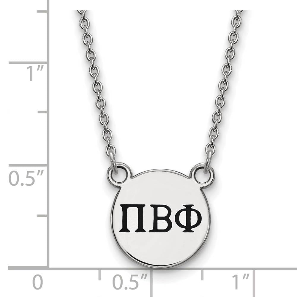 Sterling Silver 18in Official Licensed Greek Sororities Pi Beta Phi (???) XS Enamel Pendant w/Necklace