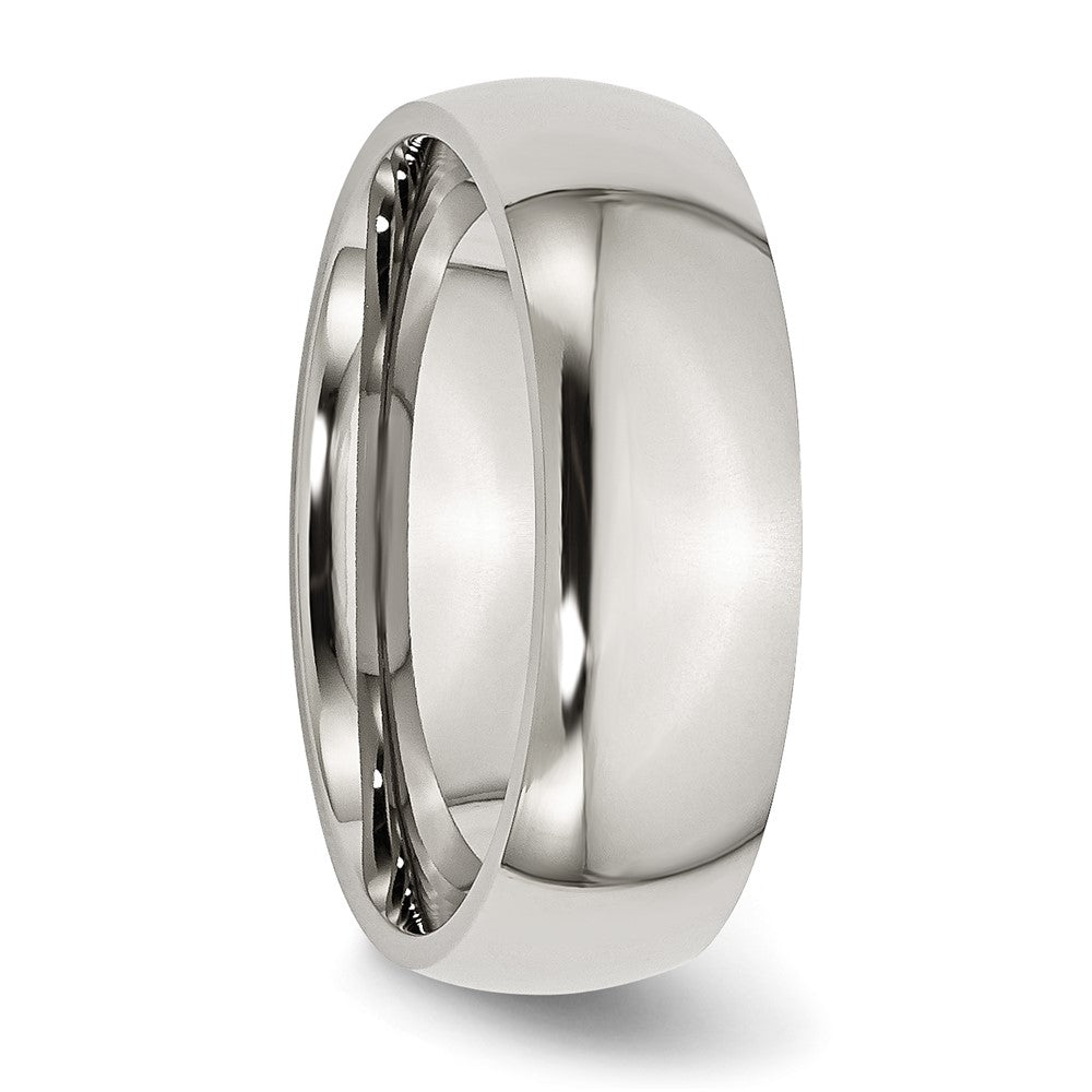 Stainless Steel Polished 7mm Half Round Band Size - 9
