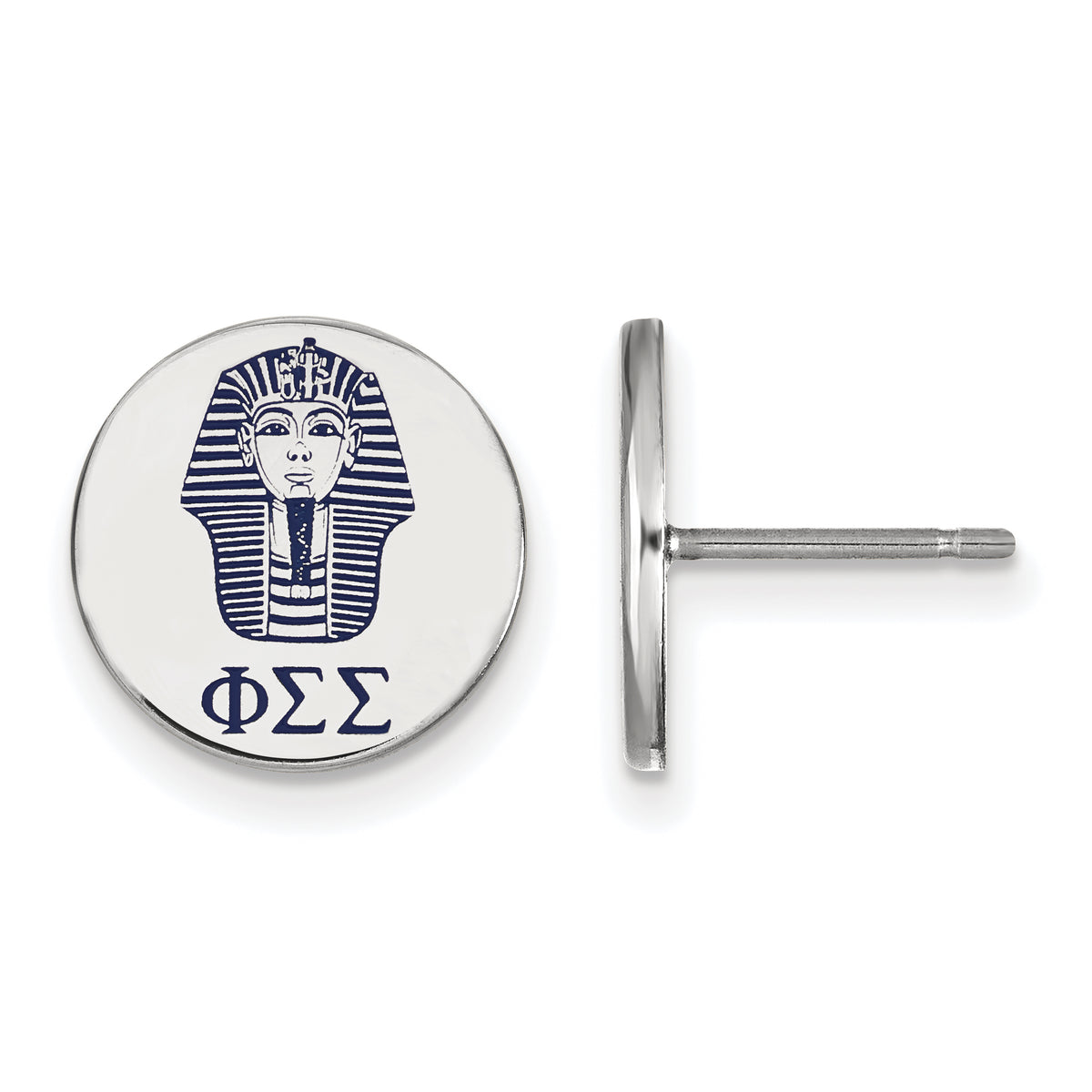 Sterling Silver Official Licensed Greek Sororities Phi Sigma Sigma (???) Enameled Post Earrings