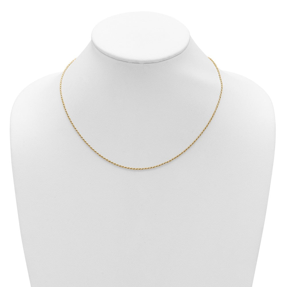 Sterling Silver Gold-plated 1.4mm D/C Rope 1in+1in Adjustable Chai