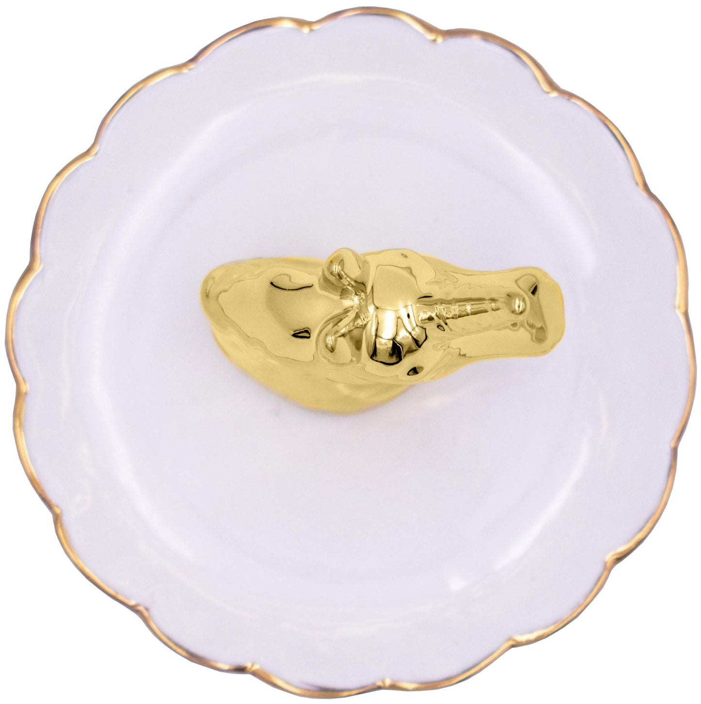 Ceramic Golden Unicorn Jewelry Ring Dish Tray