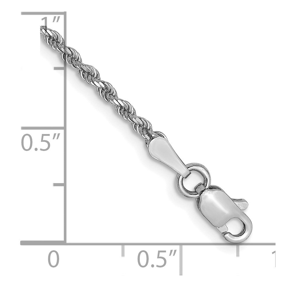 14K White Gold 1.75mm Diamond-Cut Rope Chain 8  inches