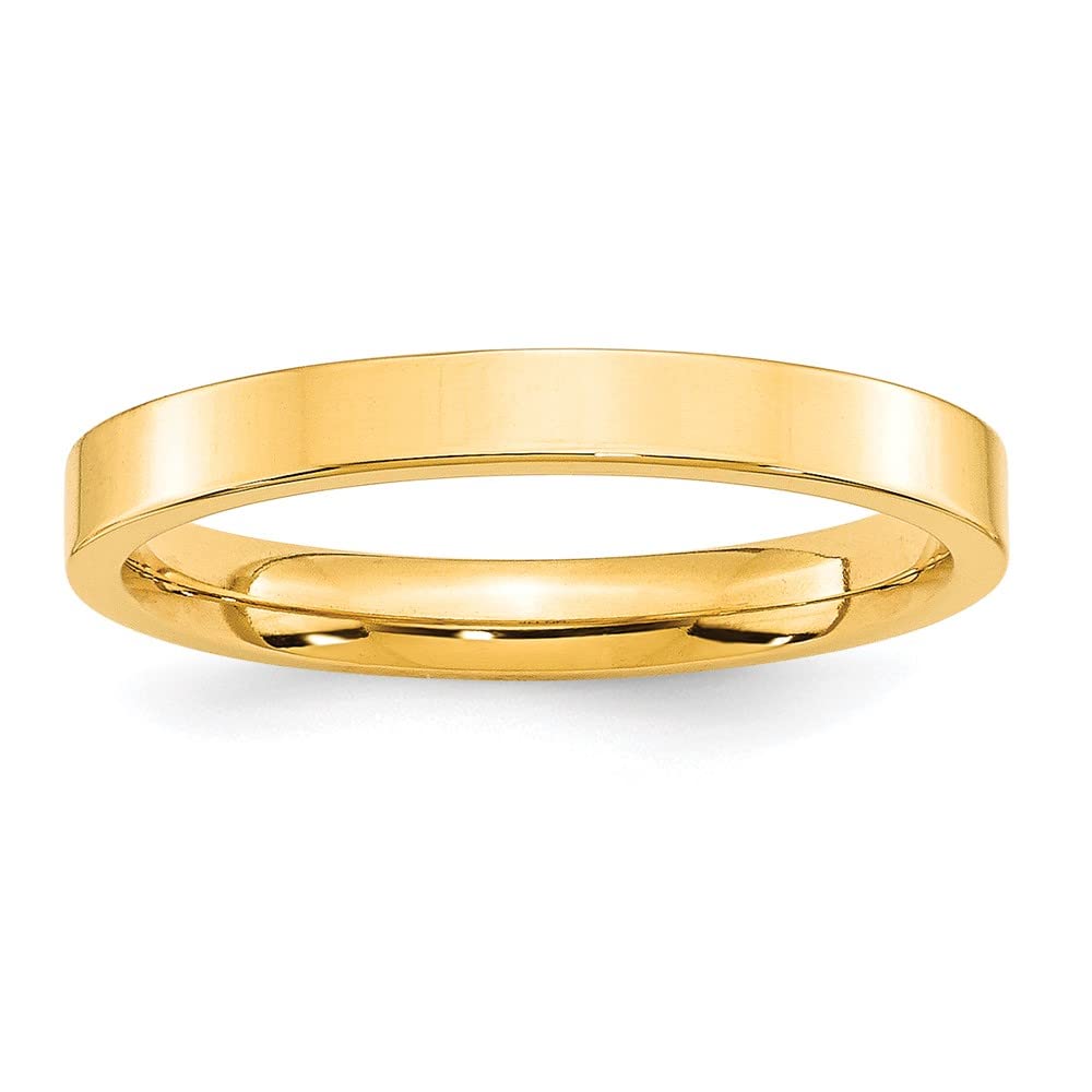 Primal Gold 10 Karat Yellow Gold 3mm Standard Flat Comfort Fit Band Size 5