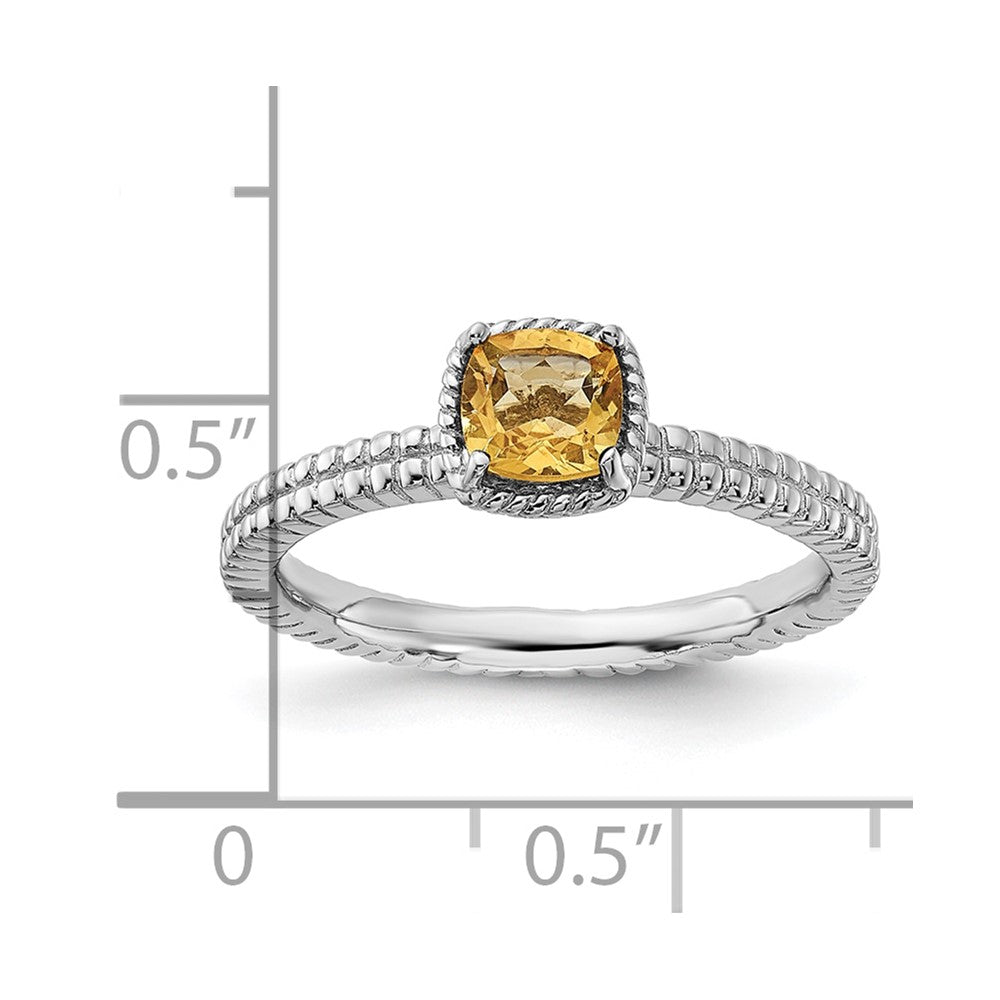 Sterling Silver Stackable Expressions Citrine Ring