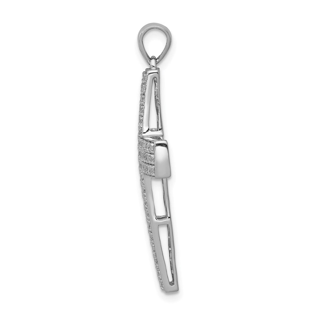 14k White Gold 1 carat Lab Grown Diamond VS/SI+ G+ Latin Cross Pendant