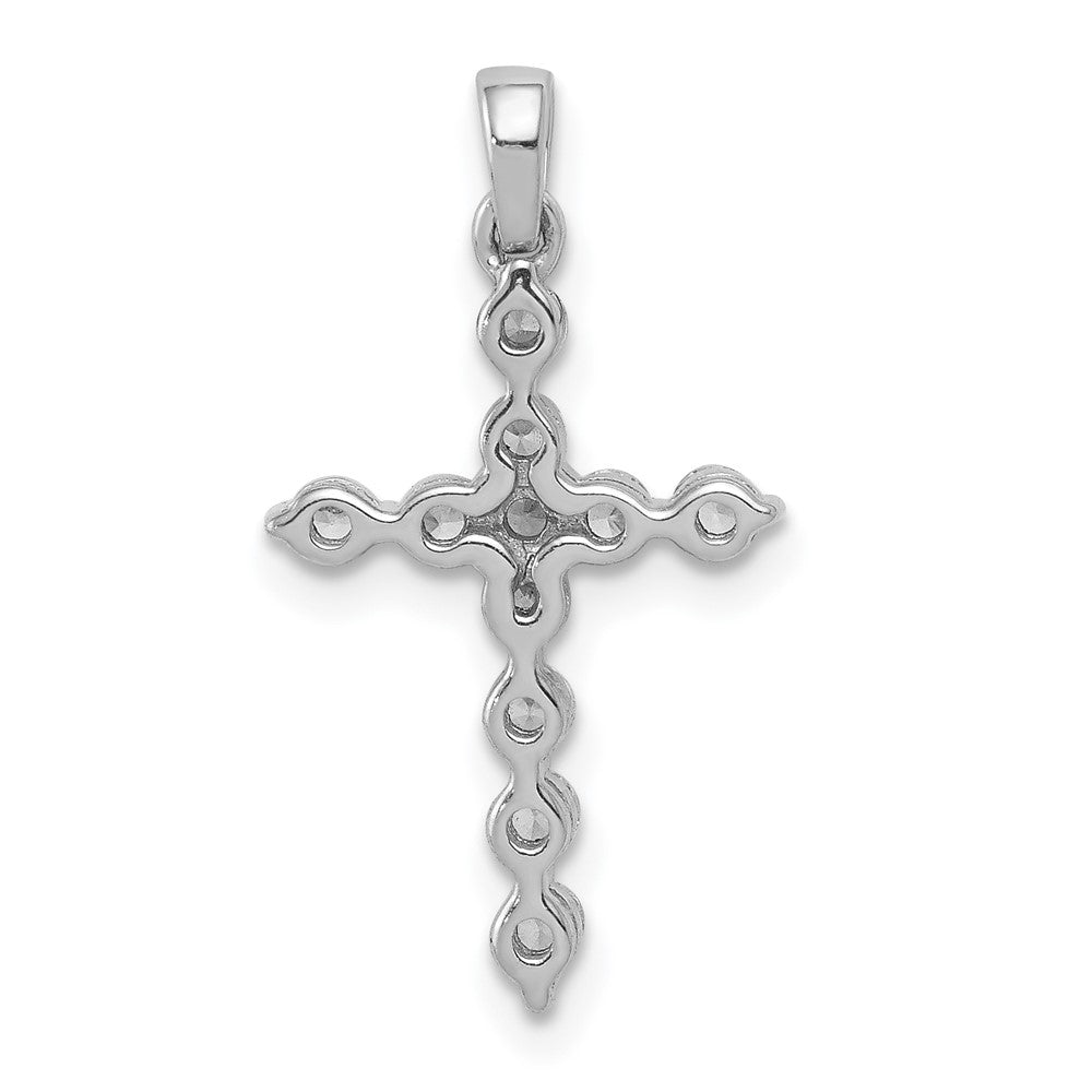 14k White Gold 3/8 carat Lab Grown Diamond VS/SI+ G+ Cross Pendant