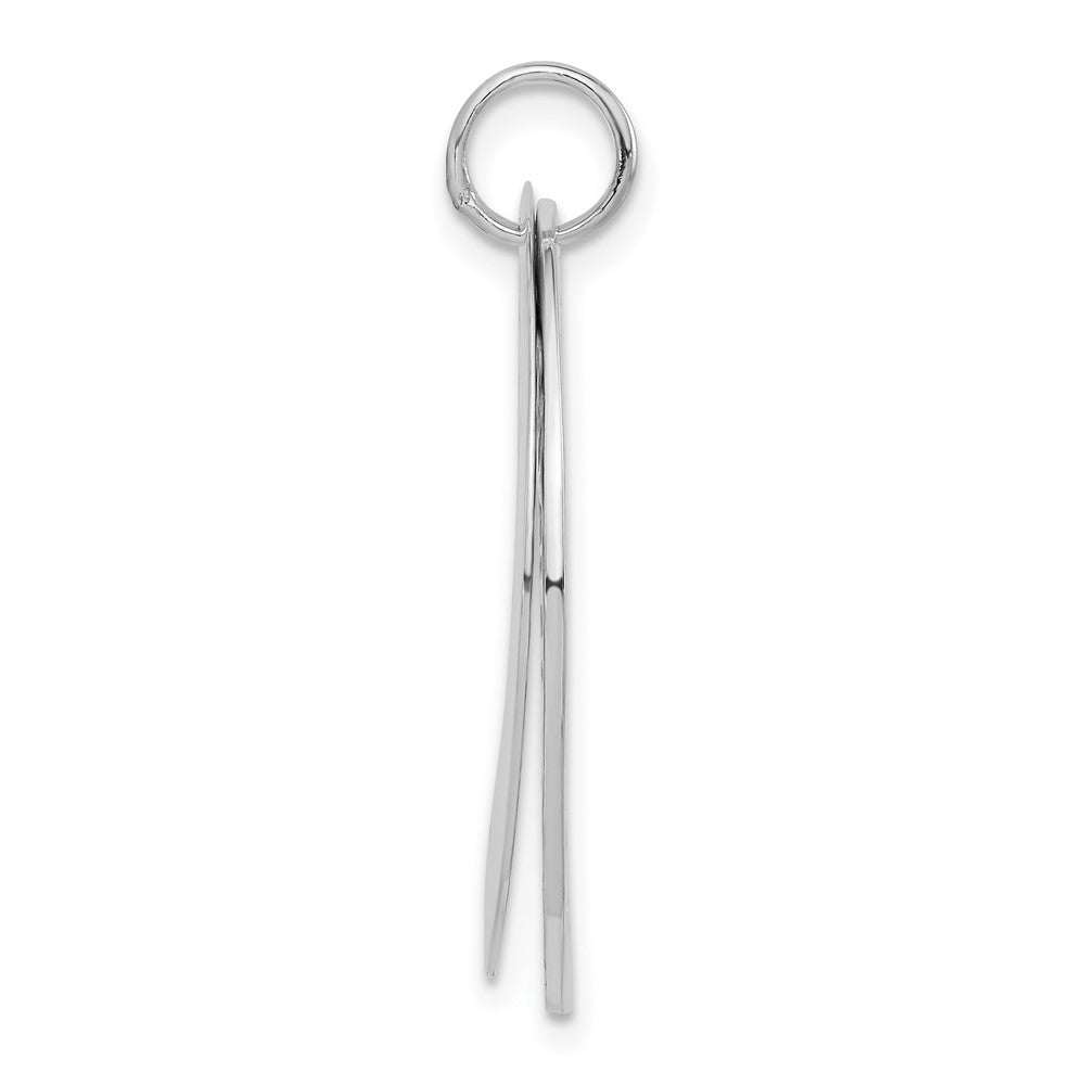 Sterling Silver Polished Round Wavy 2 Piece Circle Pendant
