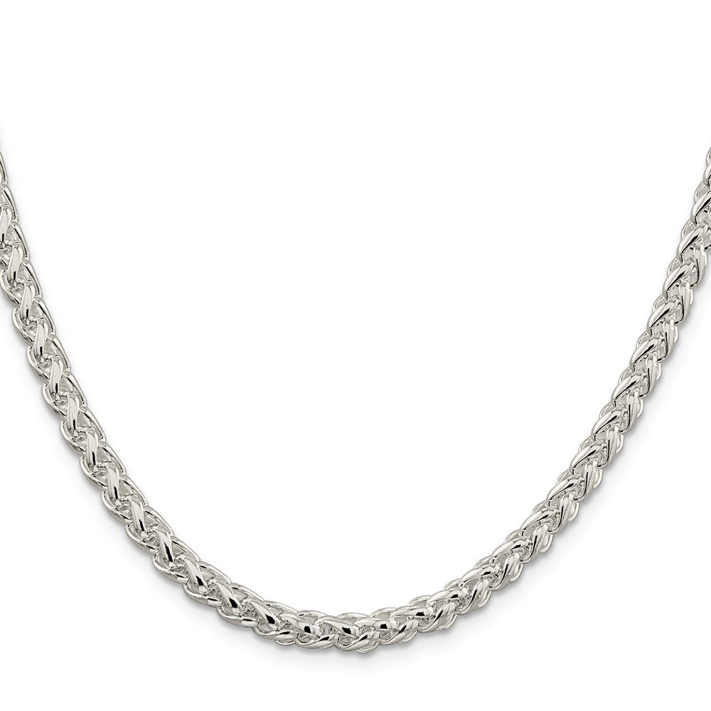 Sterling Silver 5mm Round Spiga Chain 26 Inches