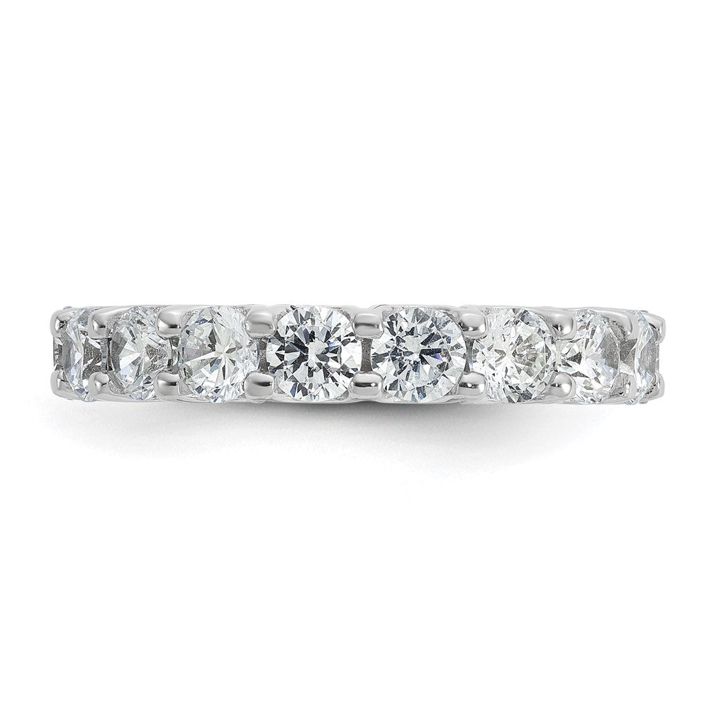 Sterling Shimmer Sterling Silver Rhodium-plated 3.75mm CZ 19 Stone Eternity Band