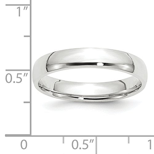 10k White Gold 4mm Lightweight Comfort Fit Wedding Band Size 11.5